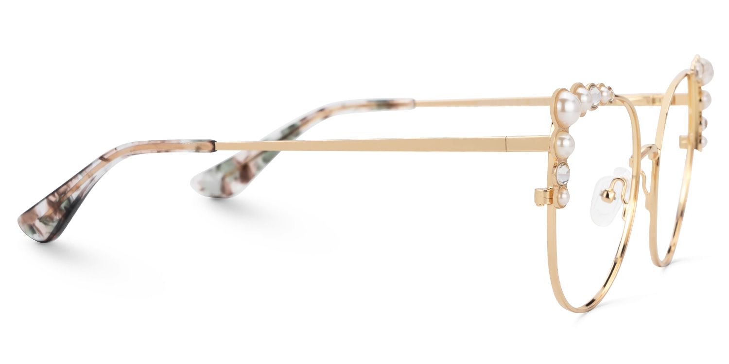 Wallice Gold Cateye Metall Brille4