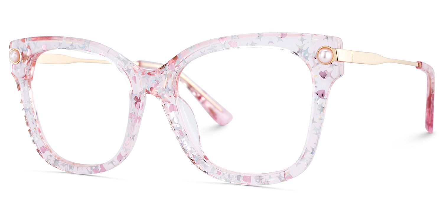Vernella Rosa Quadratisch gemischte-materialien Brille2