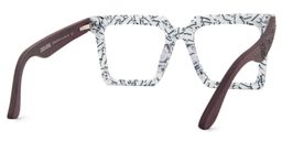 Pierre Weiß-Blumendruck Quadratisch Brille3