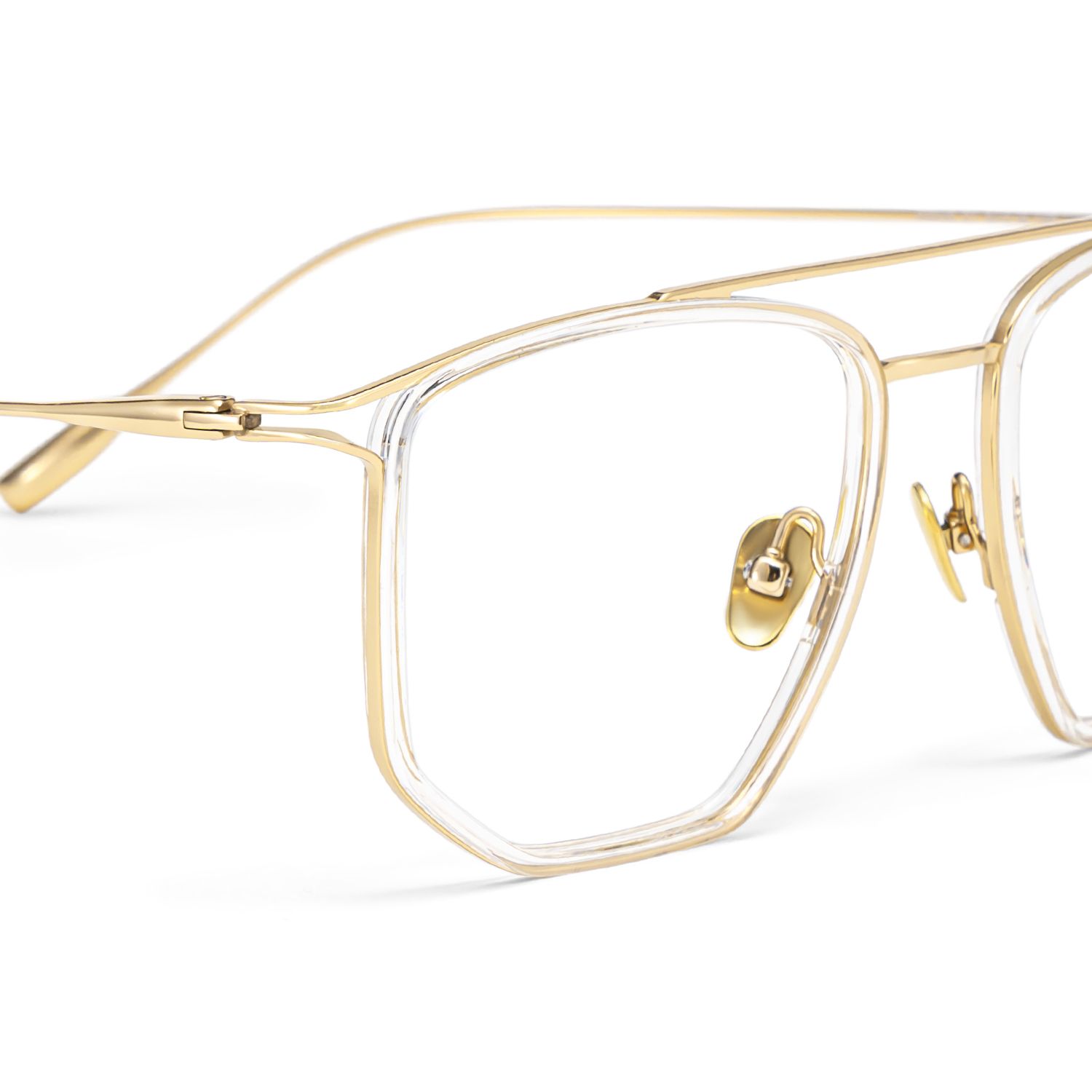 Nico Gold-Klar Pilot Gemischte-Materialien Brille4