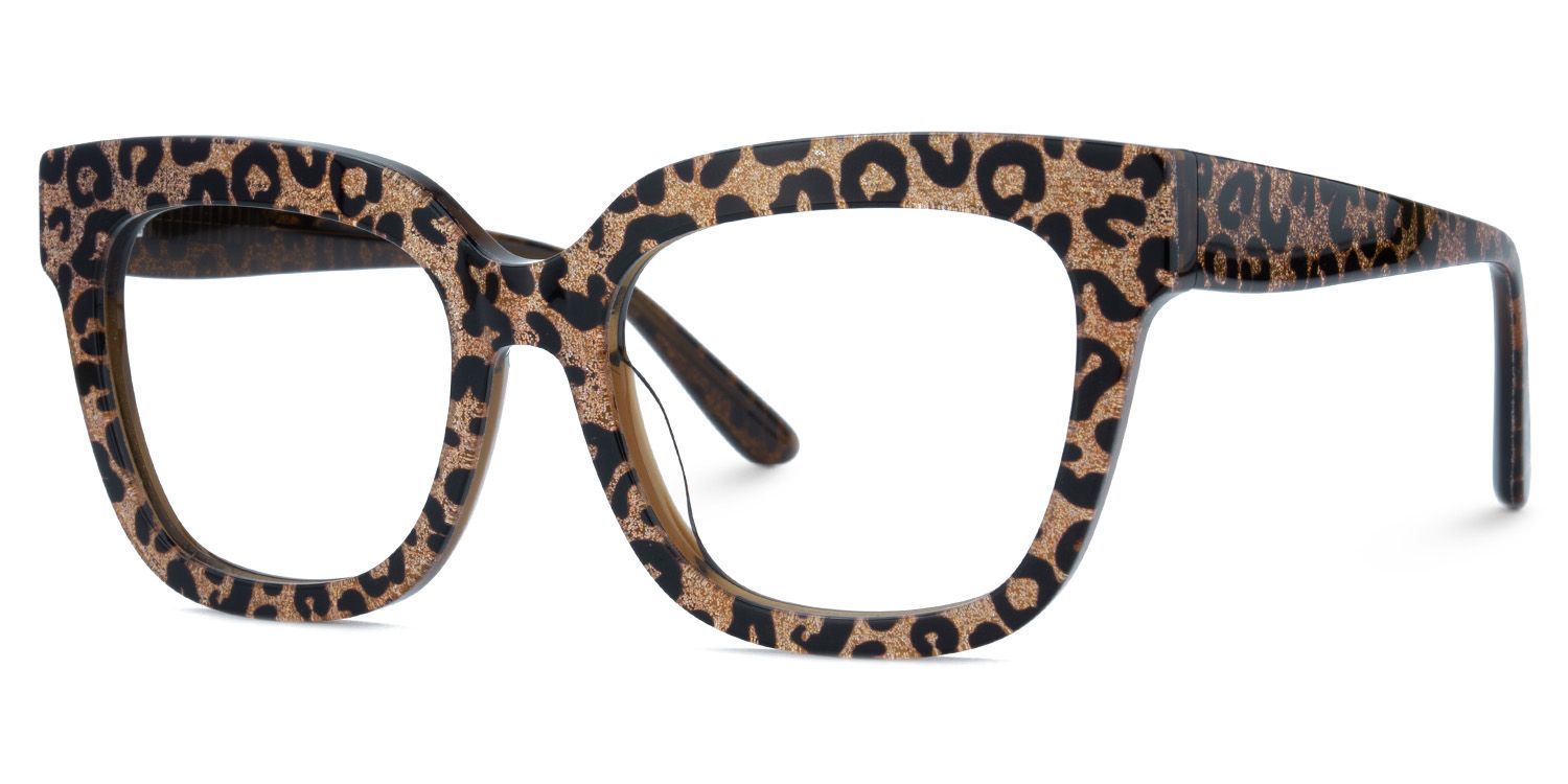 Yaniska Braun-Leo Quadratisch Acetat Brille3