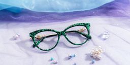 Sherrie Grün-Blumendruck Cateye Brille2