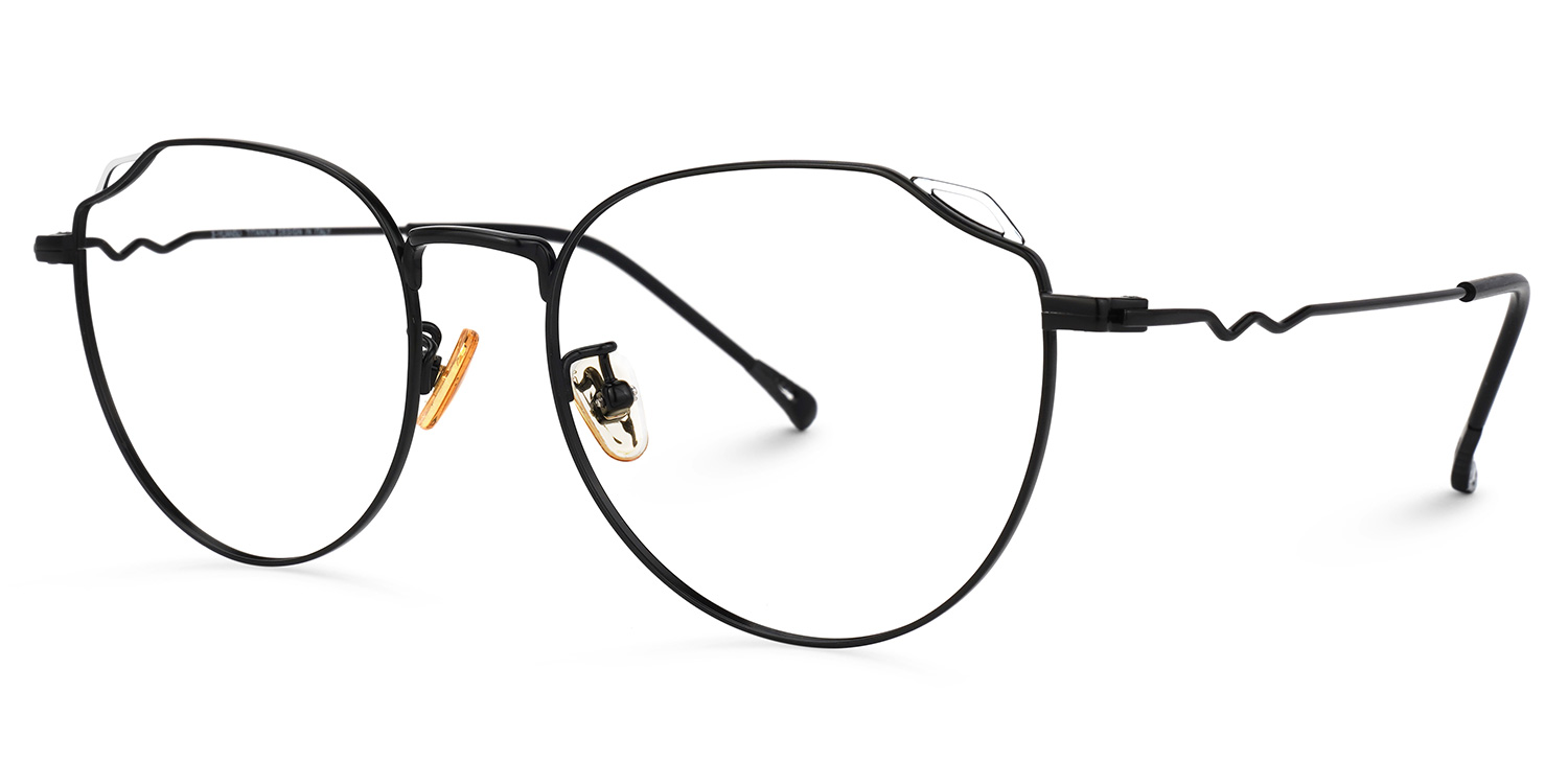 ZEELOOL Burton Schwarz Rund Brille