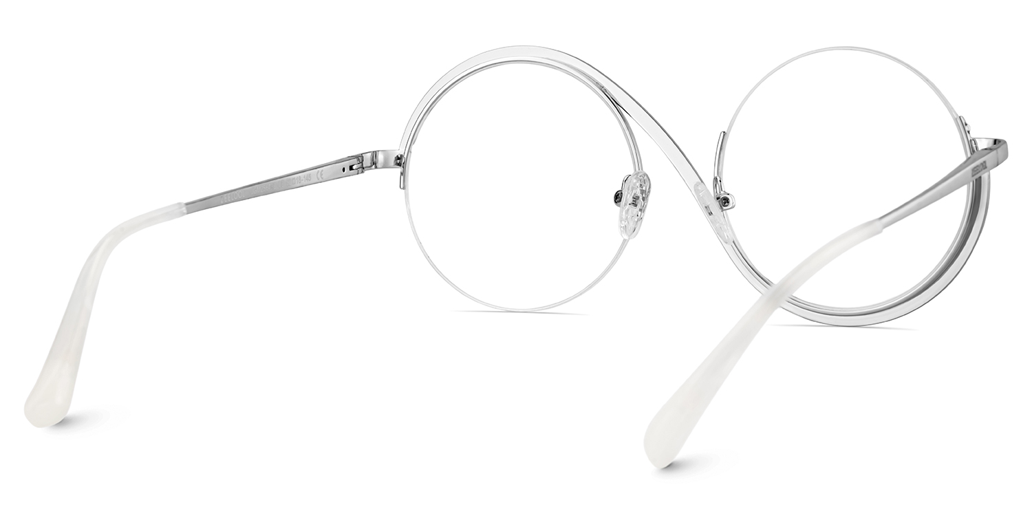 Alina Silber Rund Metall Brille4