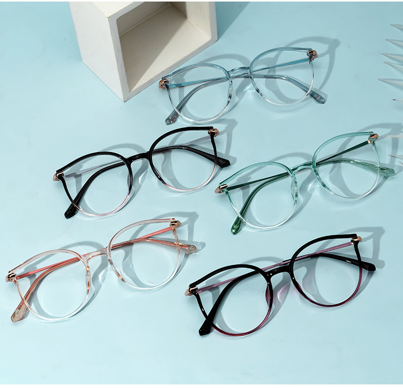 Yadejah Blau Kristall Cateye Brille