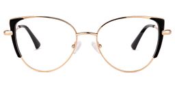 Raia Schwarz-Gold Cateye Brille0