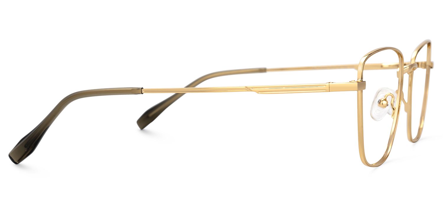 Oduntan Gold Rechteckig Metall Brille2