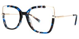 Julina Blumendruck-Blau Cateye Brille1