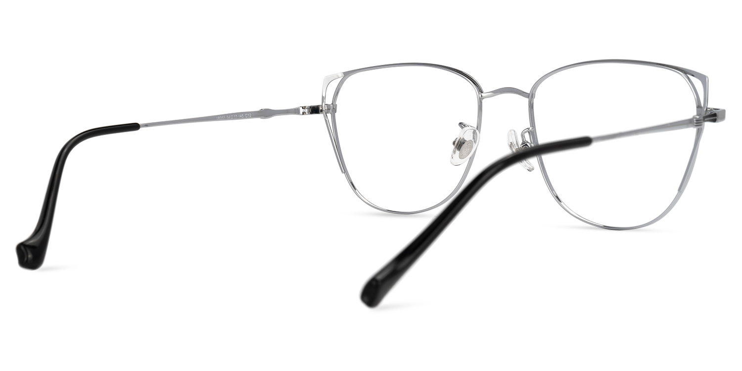 Unica Schwarz-Silber Cateye Brille3
