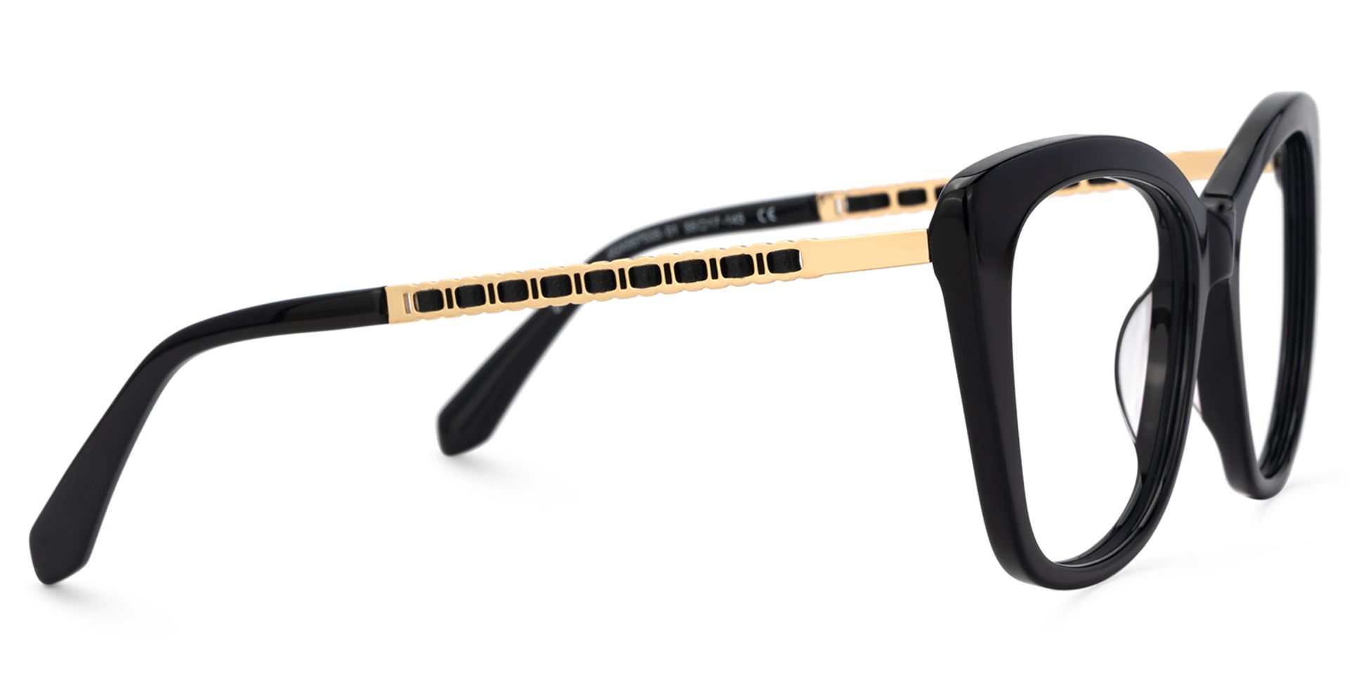 Deangela Schwarz Cateye Gemischte-Materialien Brille4