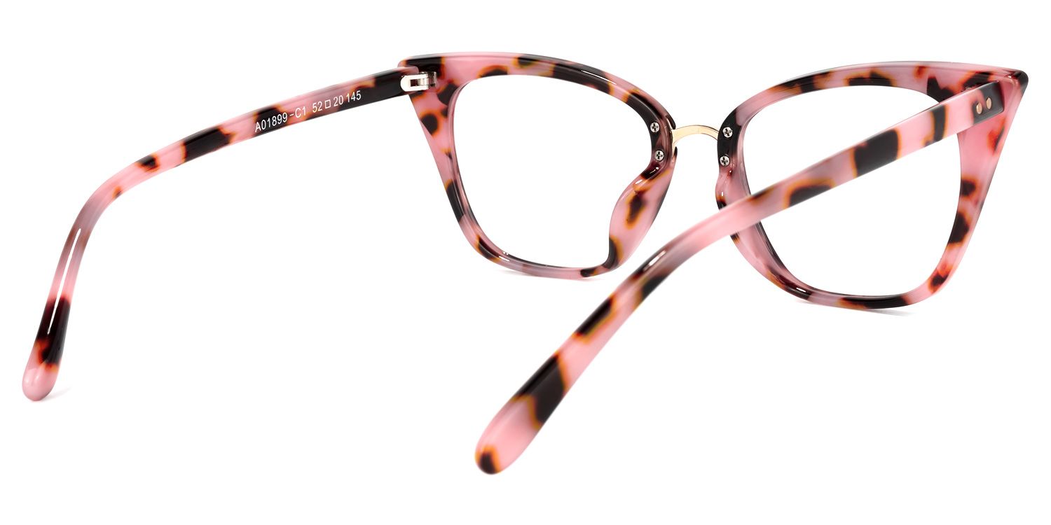 Chandrika Rosa Blumenmuster Cat Eye Brille4