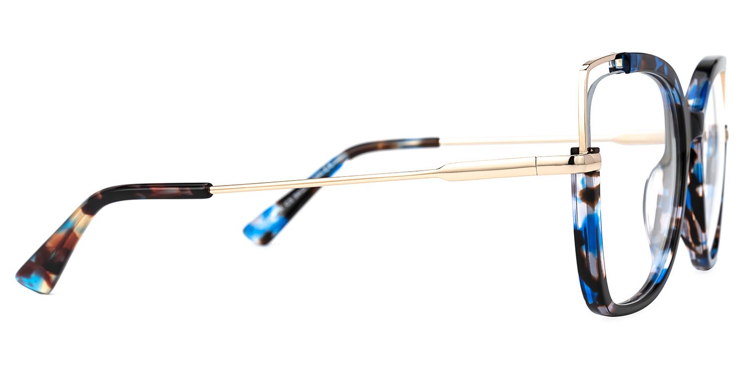 Julina Blumendruck-Blau Cateye Brille3