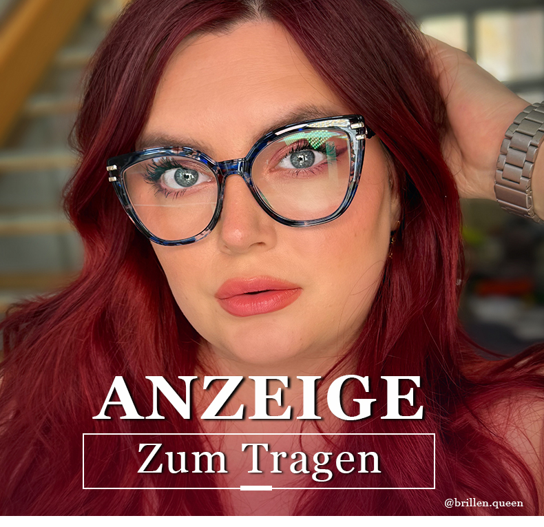 Caitlyn Blumendruck-Blau Cateye Brille