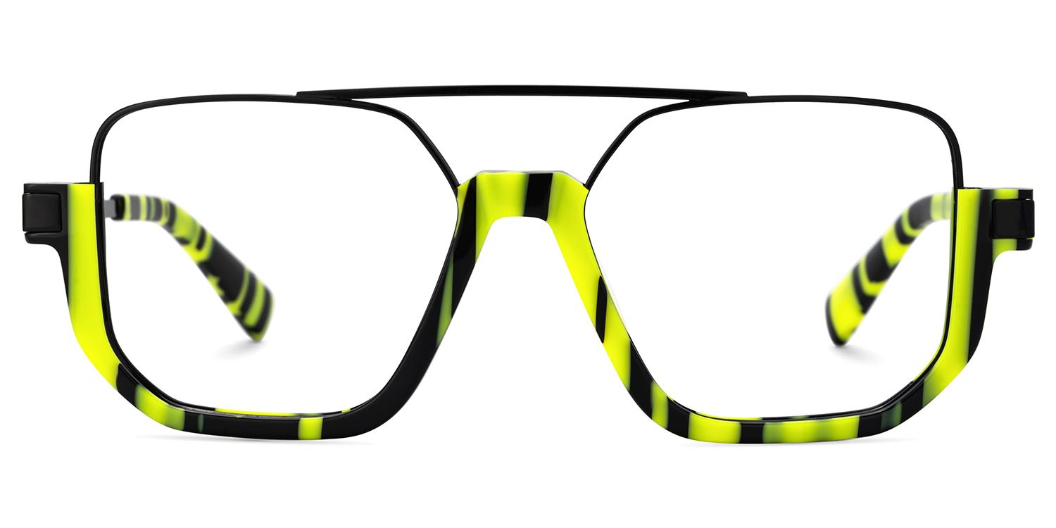 Oromiya Schwarz-Grün Pilot Gemischte-Materialien Brille0