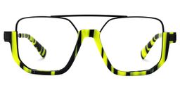 Oromiya Schwarz-Grün Pilot Brille0