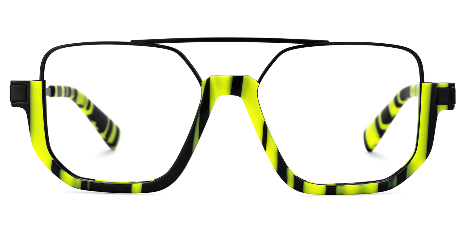 Oromiya Schwarz-Grün Pilot Brille gutes Bild