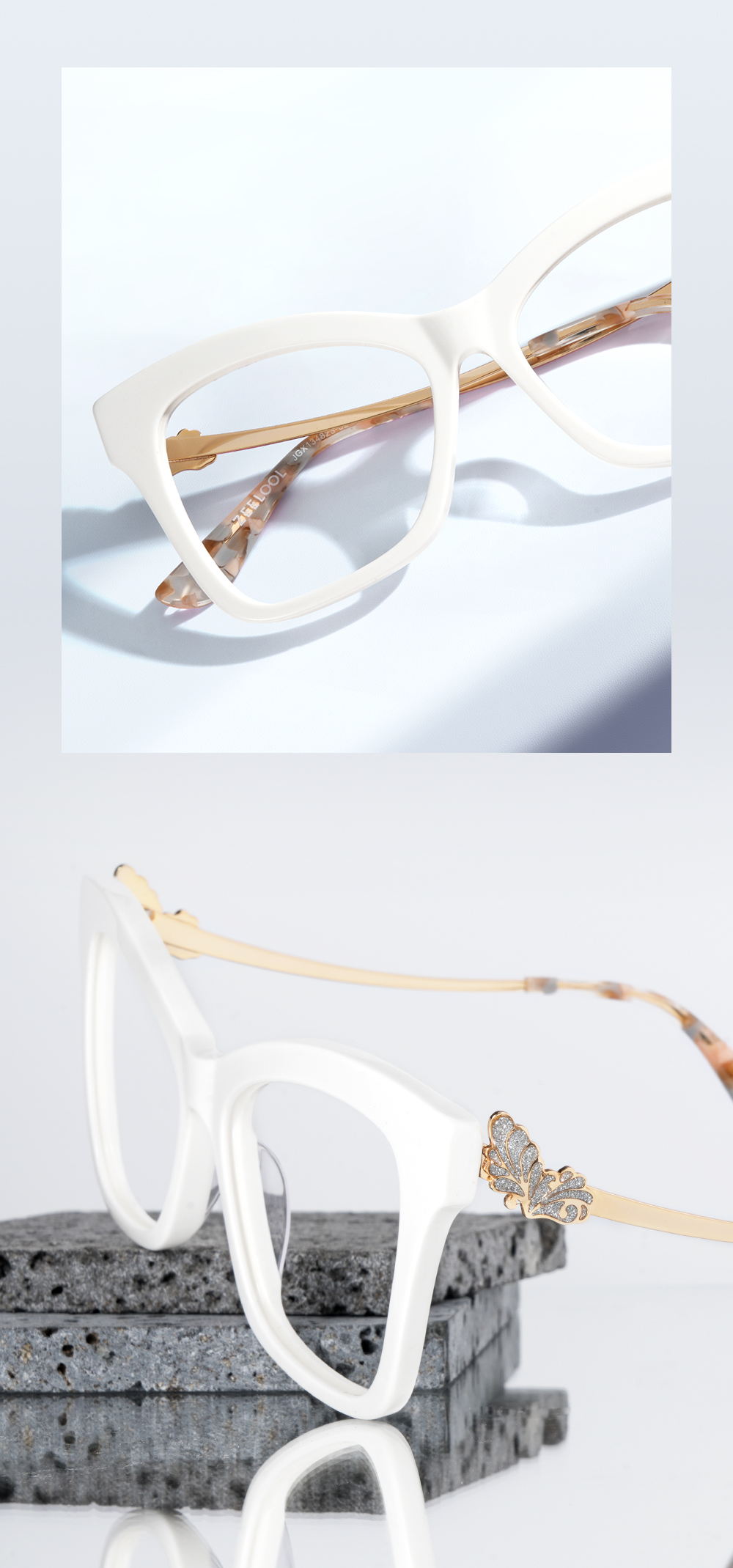 Elida Weiß Schmetterling Brille