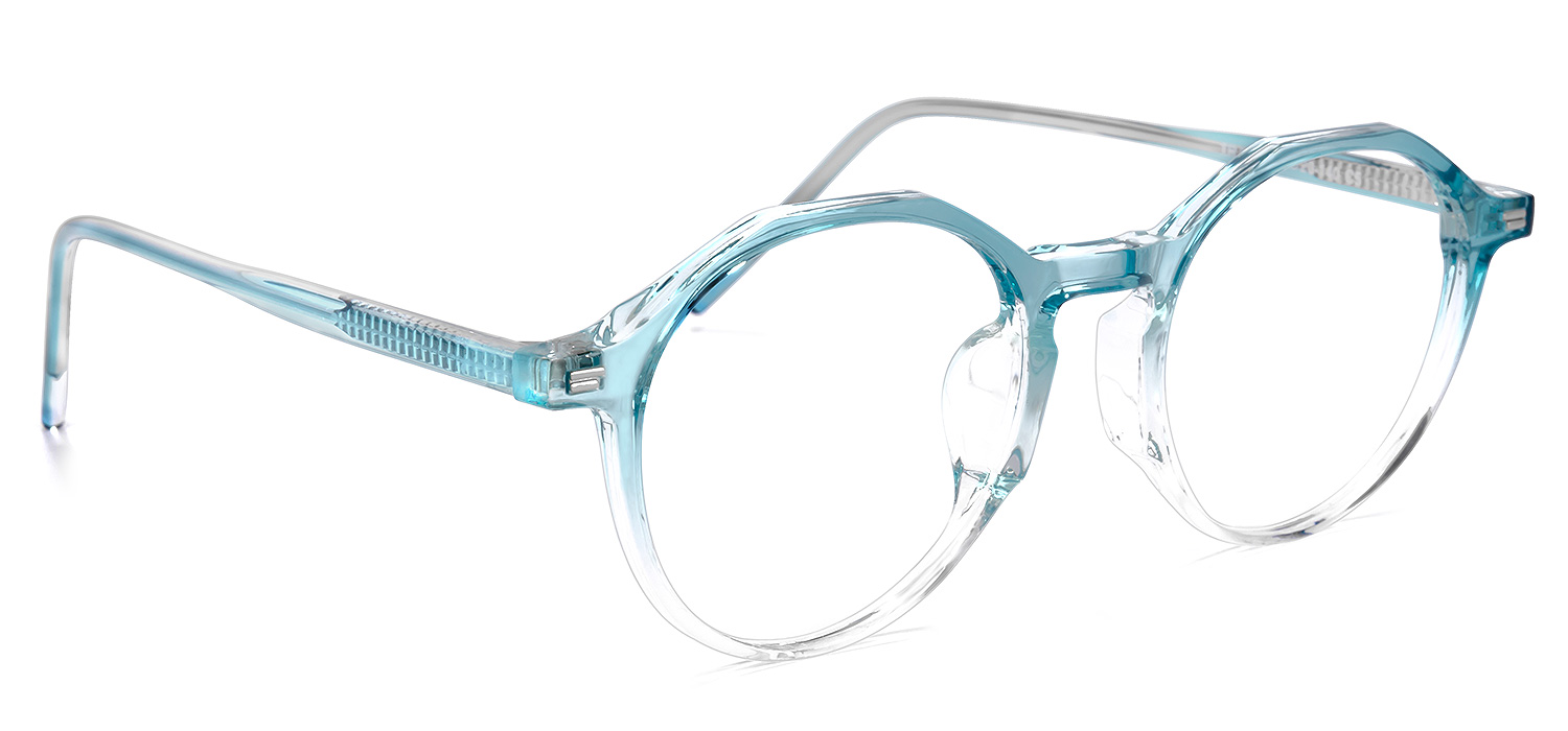 Sasha Blau Kristall Rund Brille2