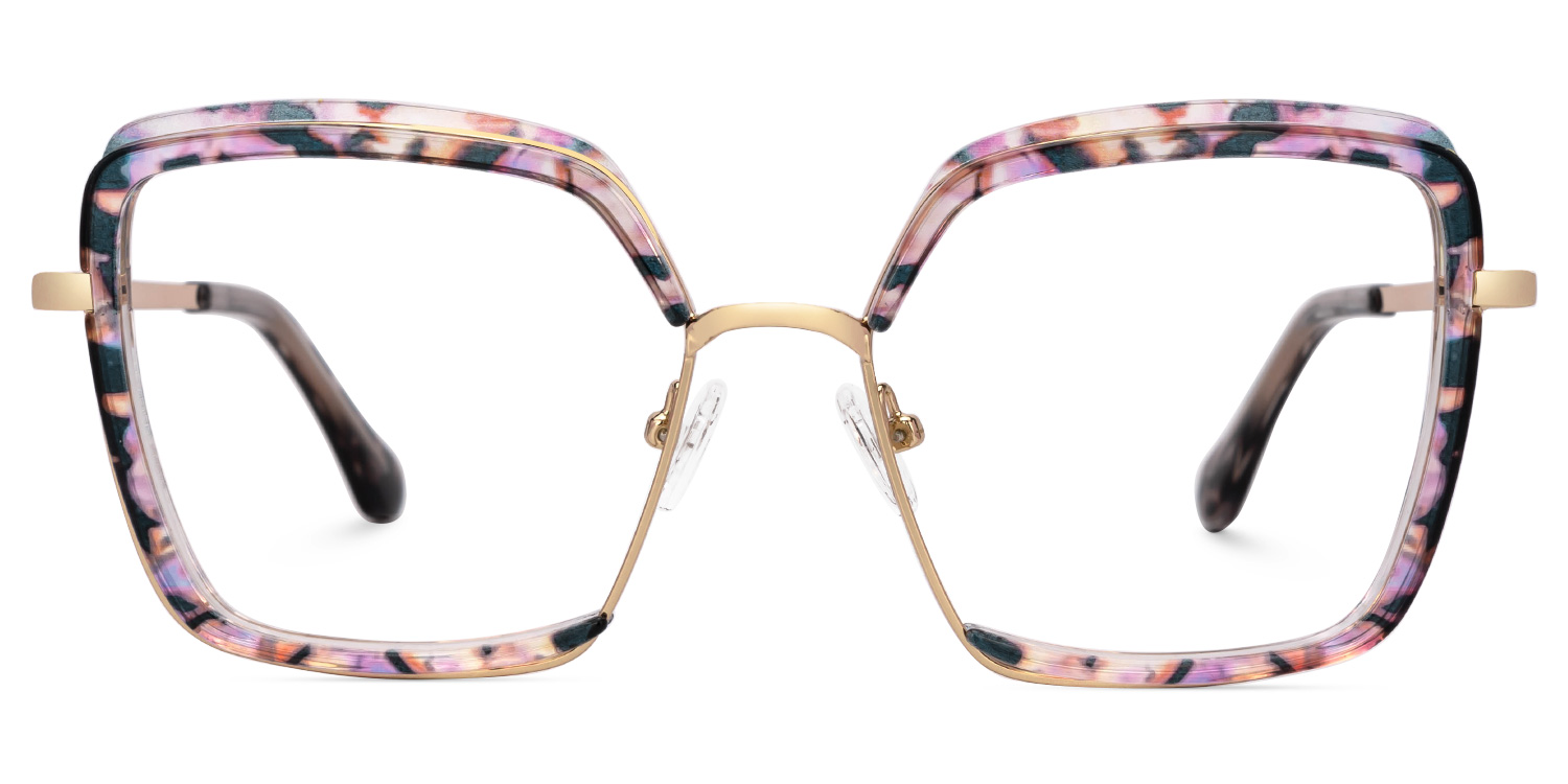 Chris Lila-Blumendruck Geometrisch Brille
