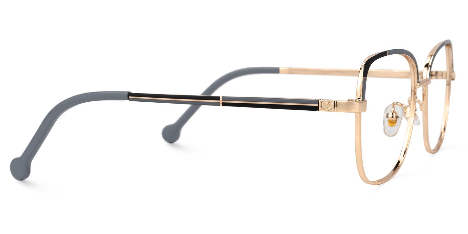 Felicity Gold-Grau Rechteckig Brille3