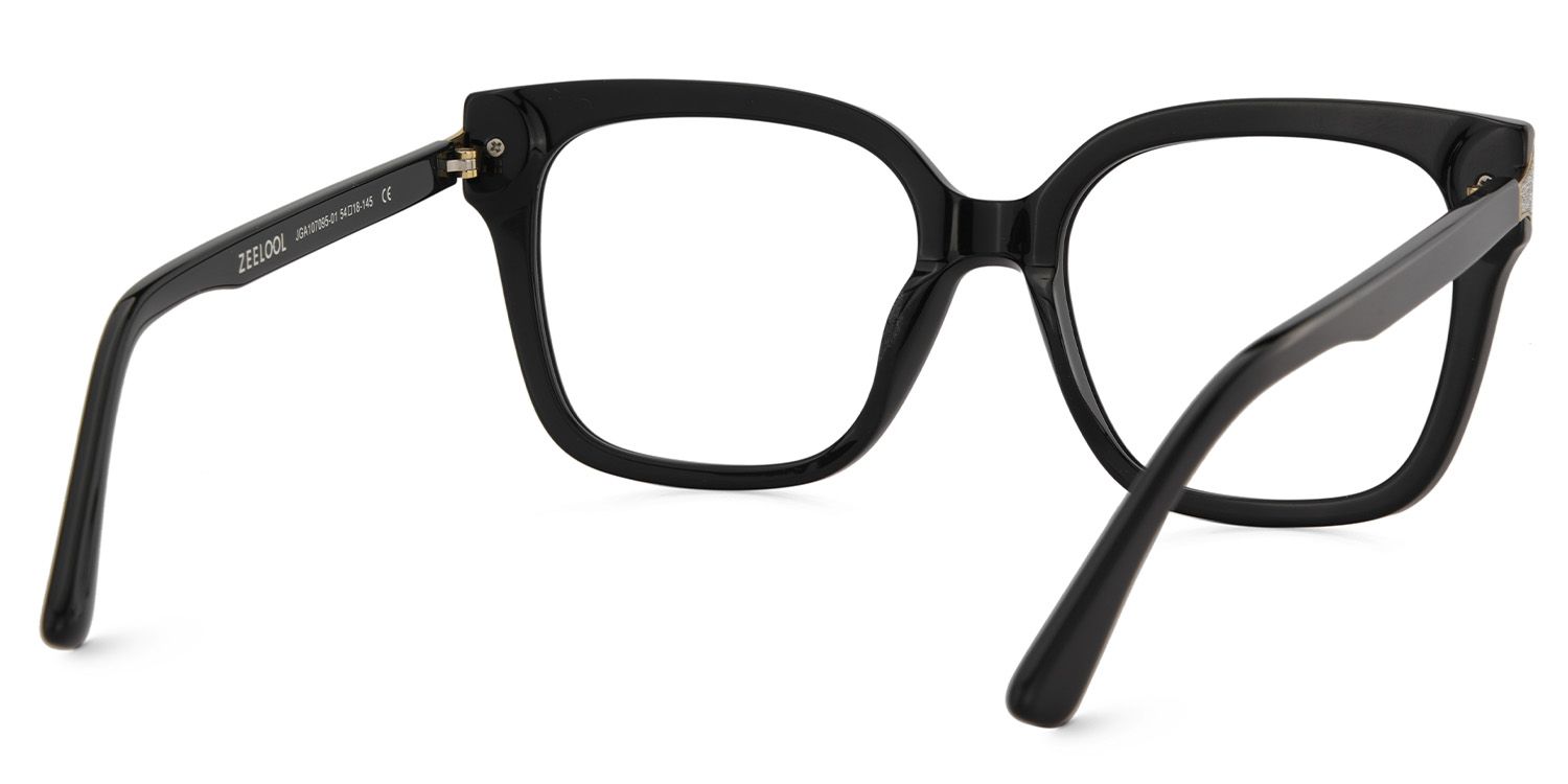 Shakeel Schwarz Quadratisch Acetat Brille3