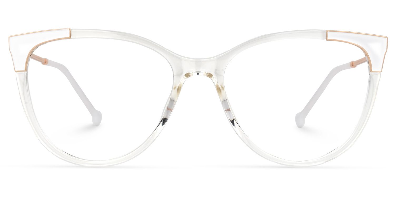 Fiona Weiß-Gold Cateye Brille0