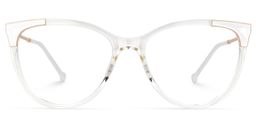 Fiona Weiß-Gold Cateye Brille0