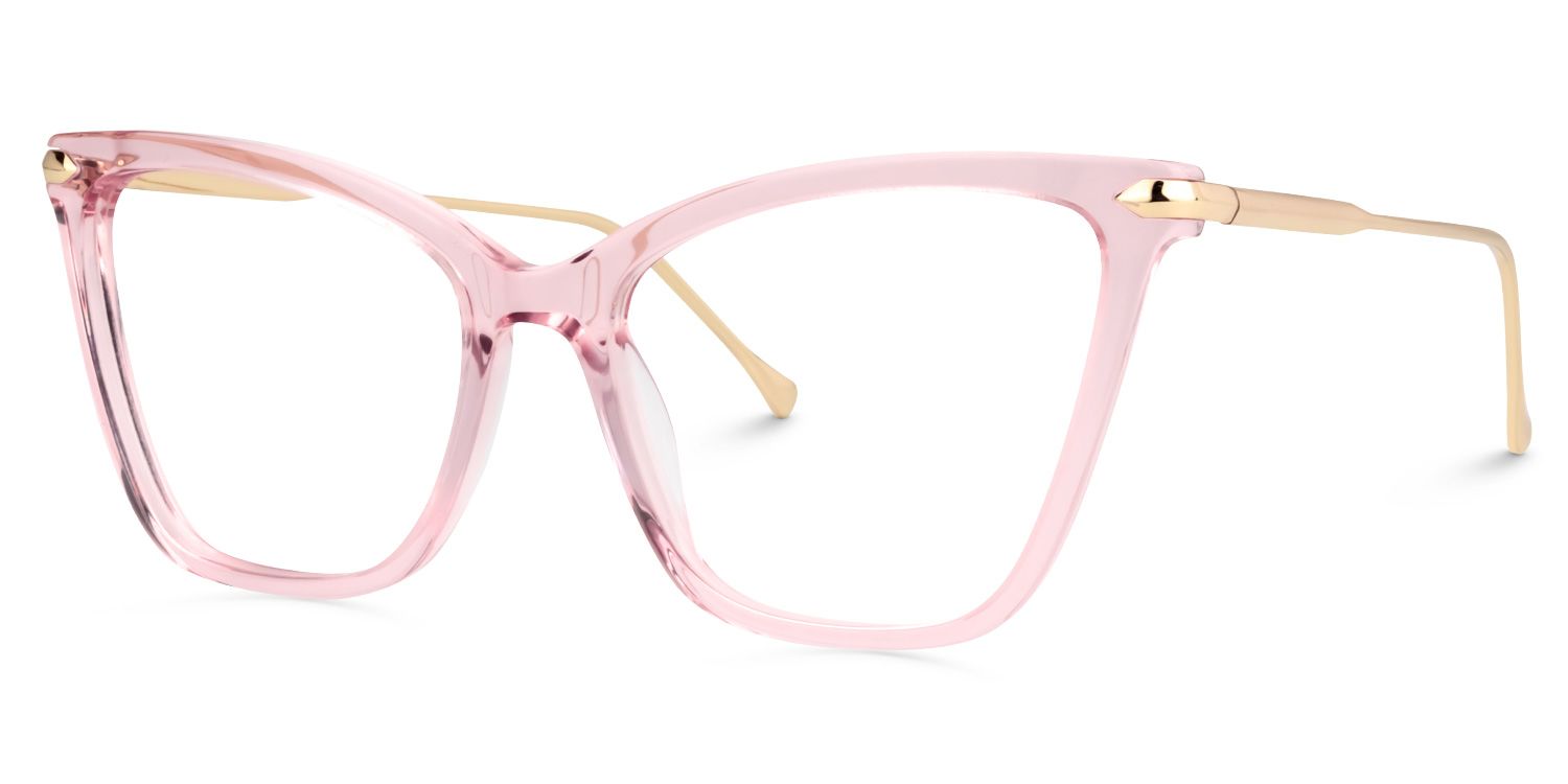 Hilary Rosa Klar Schmetterling-Form Brille2