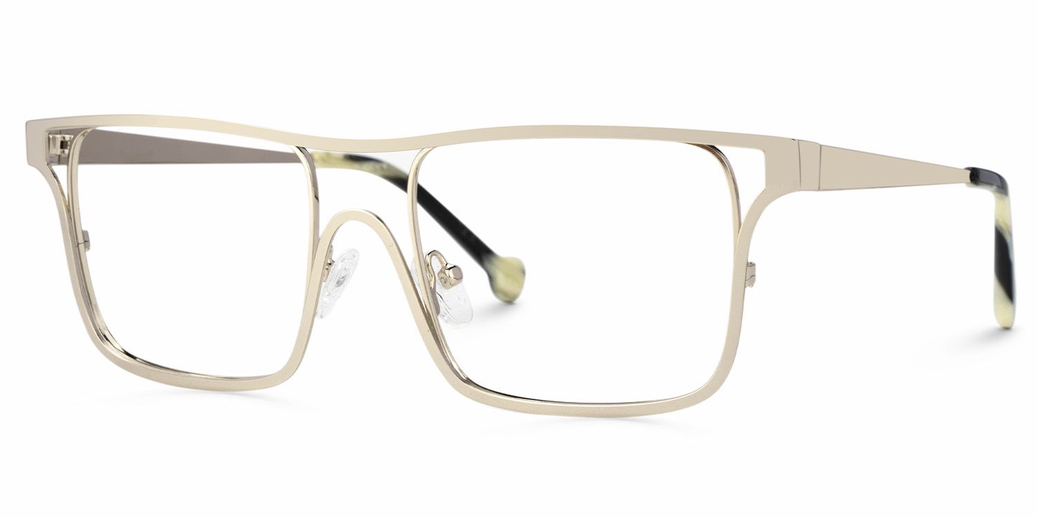 Nova Gold Rechteckig Metall Brille1
