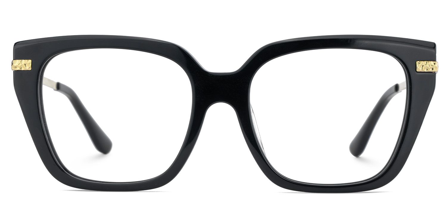 Yusbetsy Schwarz Rechteckig Gemischte-Materialien Brille0