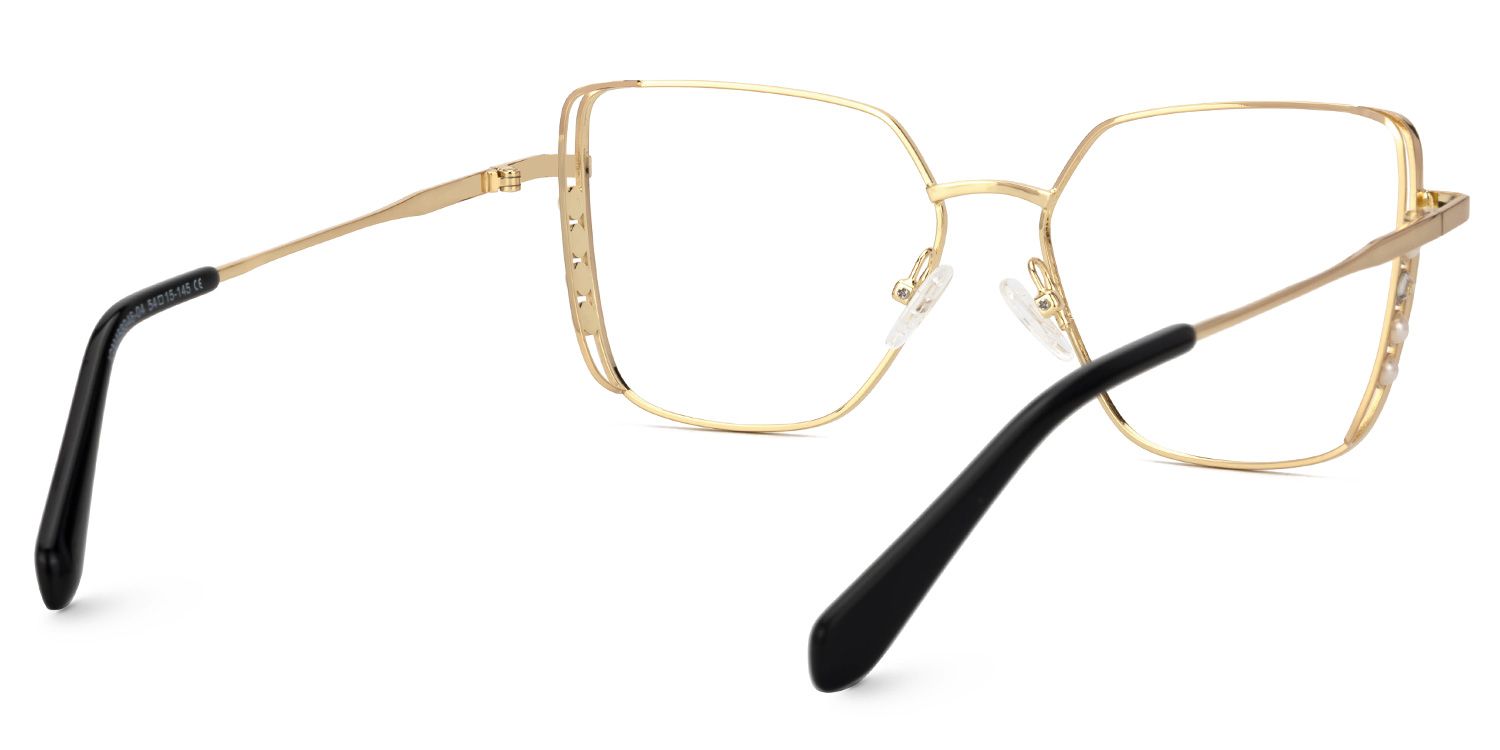 Jamison Gold Quadratisch Metall Brille2