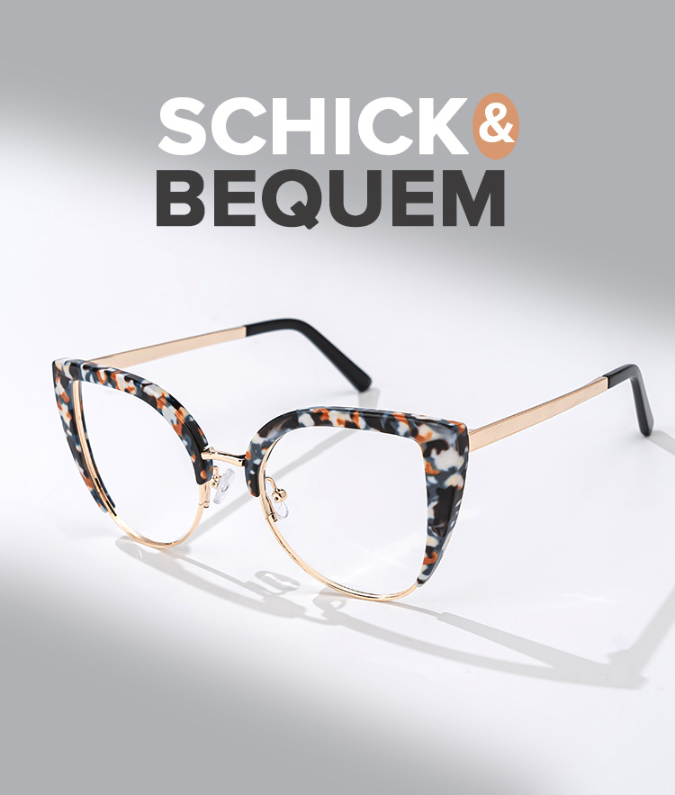 Brewer Schwarz-Tortoise Cateye Brille