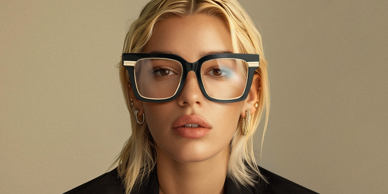 Taylor Schwarz Quadratisch Brille1