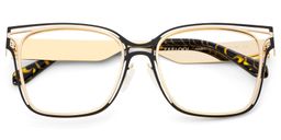 Dacarine Schwarz-Gold Quadratisch Brille3