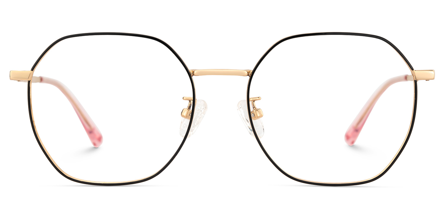 Lilly Rosa-Schwarz Geometrisch Brille0