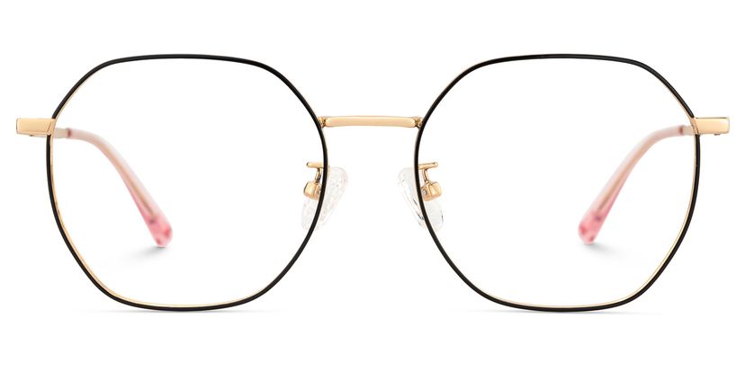 Lilly Rosa-Schwarz Geometrisch Brille