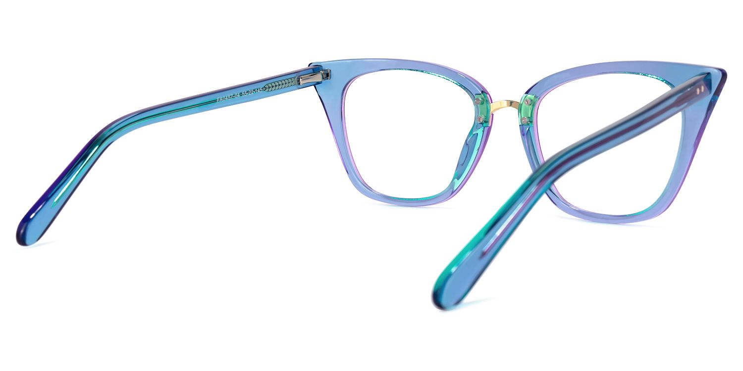 Martha Blaue Klar Cateye Brille4