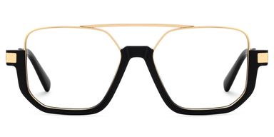 Oromiya Schwarz-Gold Pilot Brille