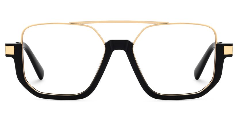 Oromiya Schwarz-Gold Pilot Brille
