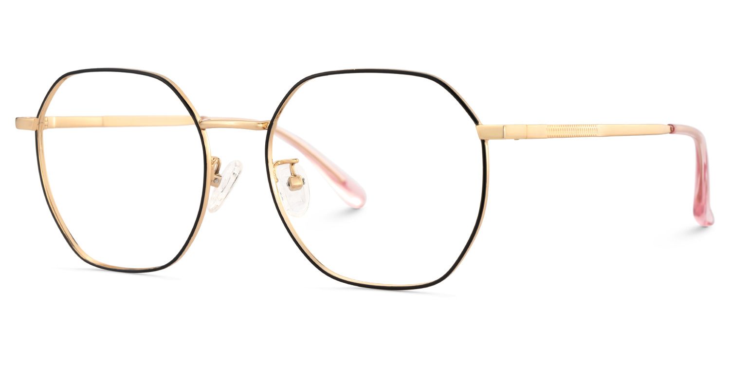 Lilly Rosa-Schwarz Geometrisch Brille1