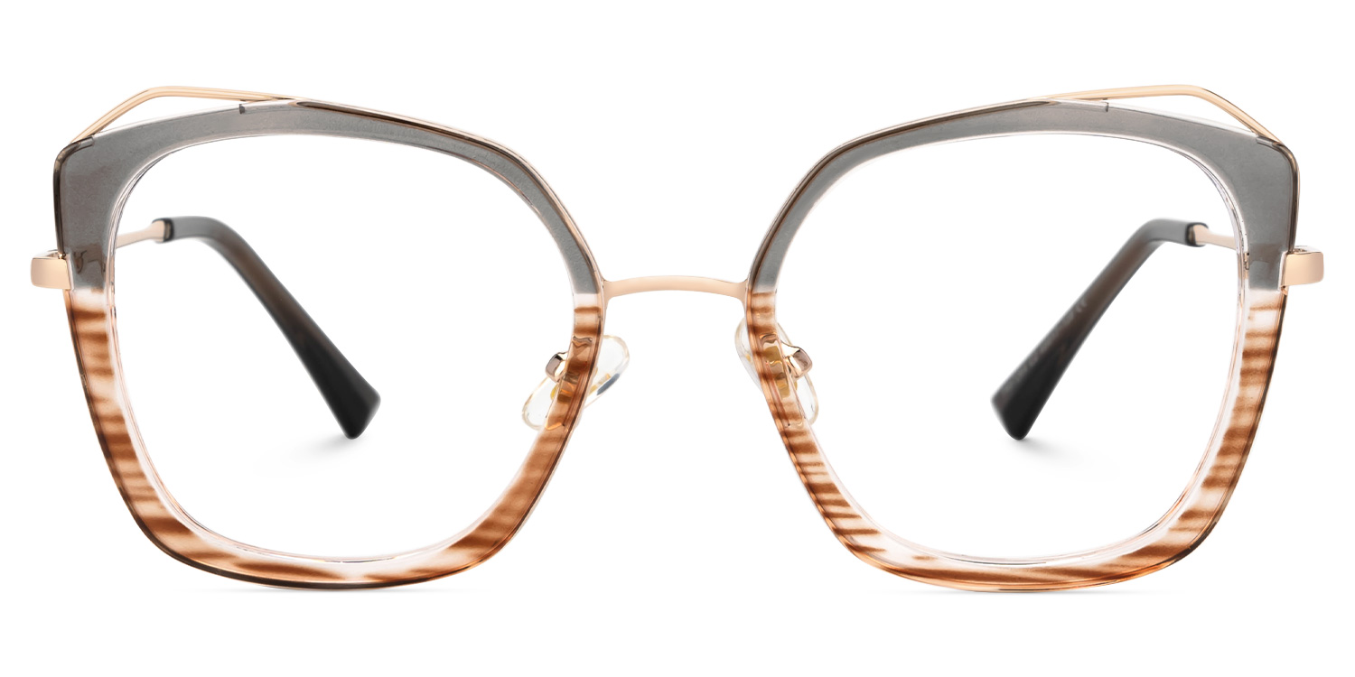 Latimer Grau-Braun Quadratisch Brille0