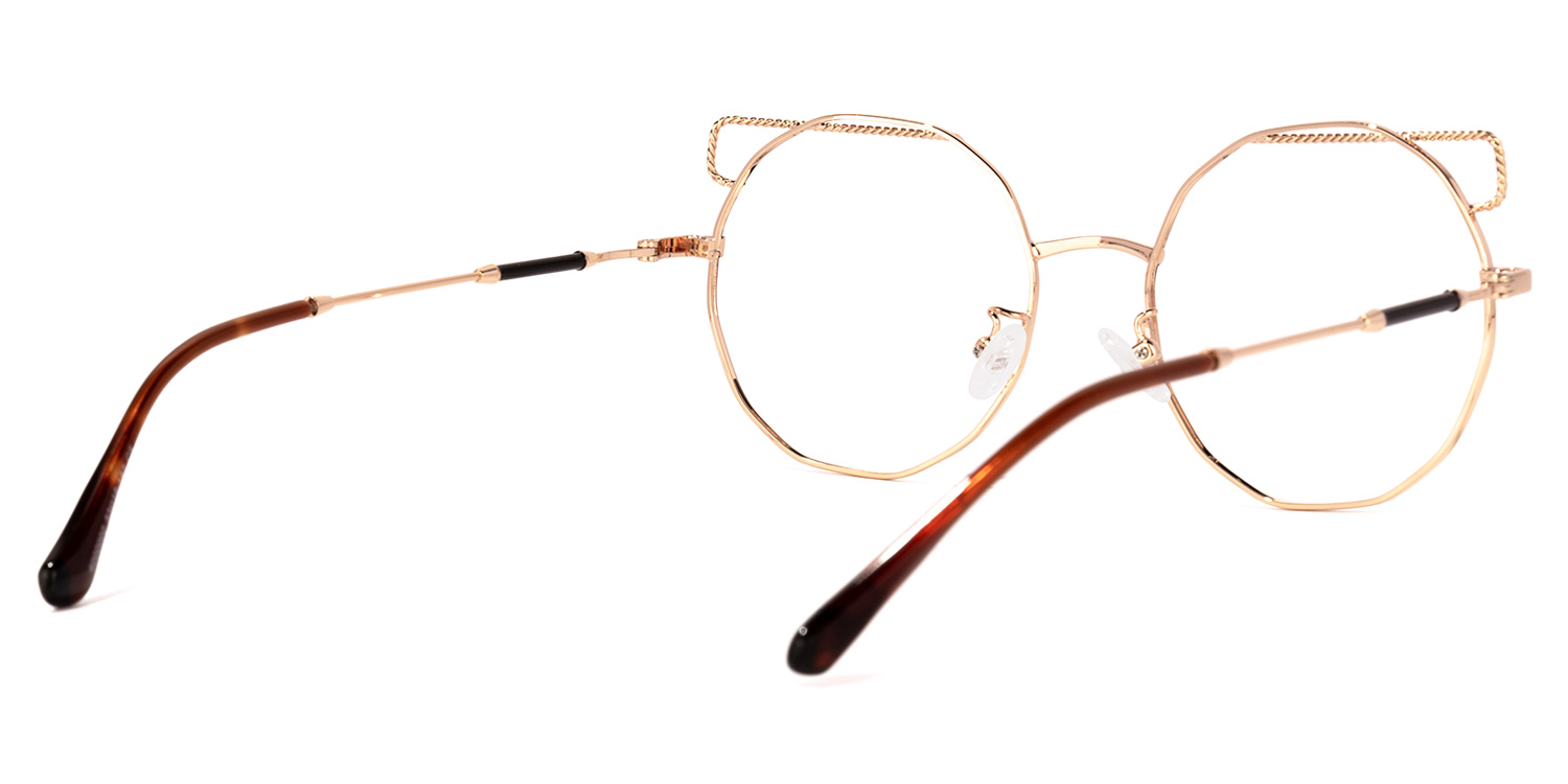 Vada Gold-Dunkelrot Geometrisch Brille3