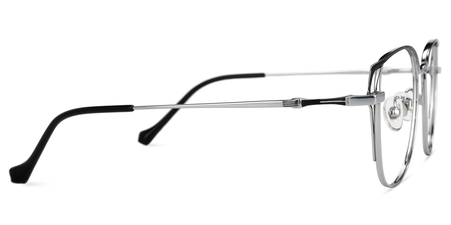 Unica Schwarz-Silber Cateye Brille2