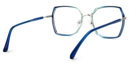 Burt Blau-Grün Rechteckig Brille2