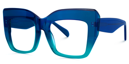 Charmaine Blau Grün Quadratisch Brille1