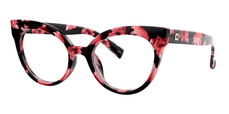 Miya Rot Blumenmuster Cat Eye Brille2