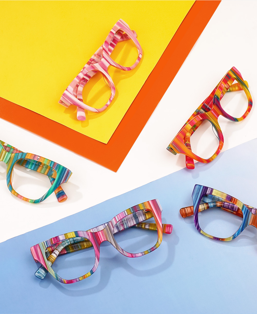 Nereyda Skittles Bunt Cateye Bonbon Brille