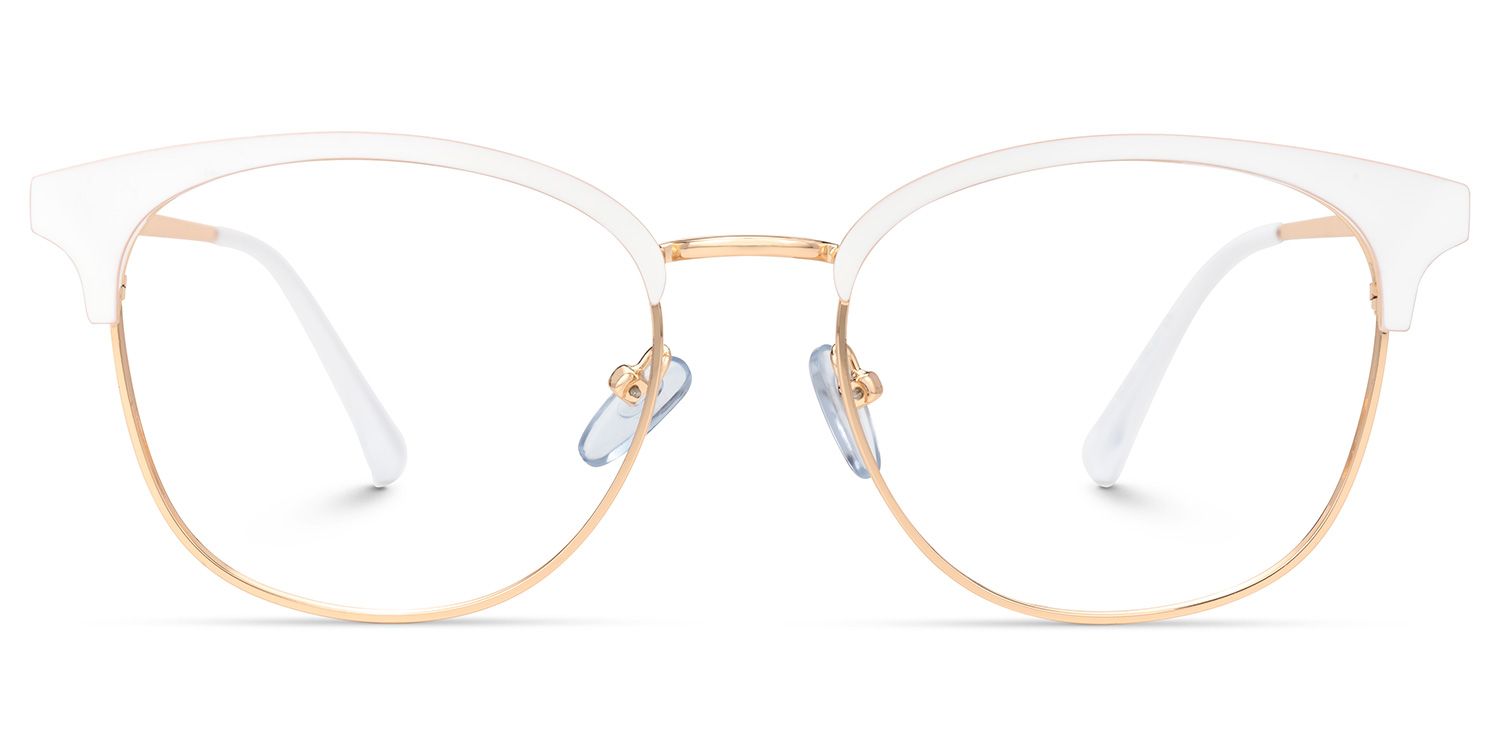 Quentin Weiß-Gold Browline Brille0