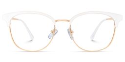 Quentin Weiß-Gold Rund Brille0