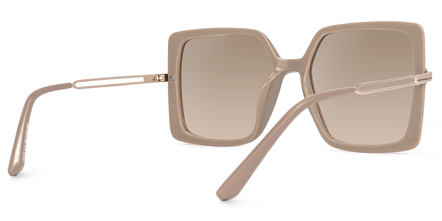 Geno Champagner Rechteckig Sonnenbrille2